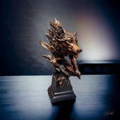 Şiddetli Avcı (dekorasyon, Ev Dekoru, El Yapımı Heykel, Kurt heykeli ) Mukemel Designs thumbnail 1