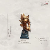 Şiddetli Avcı (dekorasyon, Ev Dekoru, El Yapımı Heykel, Kurt heykeli ) Mukemel Designs thumbnail 2
