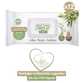 Baby Turco Doğadan Yenidoğan Islak Bebek Havlusu 12X60 Yaprak - 1