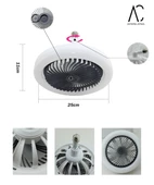 30W Fanlı Led Ampul / 3 Renk Işık / 3 Hız Fanlı Siyah Kasa  - Kumandalı ve Koku Hazneli - 1