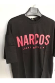 Narcos Siyah Unisex Oversize Tişört T-Shirt - 1