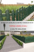 Dekoratif Plastik Bahçe ve Peyzaj Çiti 10 ADET ÇİT (Y: 50 CM / G: 5.5 M) TOPRAK AYAKLI - 4