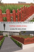 Dekoratif Plastik Bahçe ve Peyzaj Çiti 10 ADET ÇİT (Y: 50 CM / G: 5.5 M) TOPRAK AYAKLI - 3