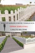 Dekoratif Plastik Bahçe ve Peyzaj Çiti 10 ADET ÇİT (Y: 50 CM / G: 5.5 M) TOPRAK AYAKLI - 2