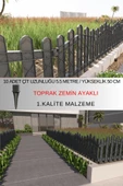 Dekoratif Plastik Bahçe ve Peyzaj Çiti 10 ADET ÇİT (Y: 50 CM / G: 5.5 M) TOPRAK AYAKLI - 1