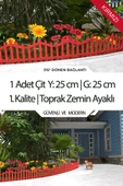 Dekoratif Plastik Bahçe Çiti ve Peyzaj Çiti 1 ADET ÇİT (Y: 25 CM / G: 25 CM) TOPRAK AYAKLI - 3
