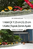 Dekoratif Plastik Bahçe Çiti ve Peyzaj Çiti 1 ADET ÇİT (Y: 25 CM / G: 25 CM) TOPRAK AYAKLI - 1