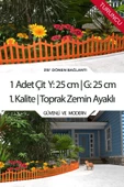Dekoratif Plastik Bahçe Çiti ve Peyzaj Çiti 1 ADET ÇİT (Y: 25 CM / G: 25 CM) TOPRAK AYAKLI - 6