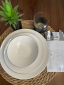 Gümüş Yaldızlı Beyaz Çerçeveli Kına Gecemize Hoşgeldiniz Cepli Peçete 12 Adet 40x40 thumbnail 2