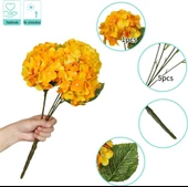 Nettenevime Yapay Çiçek Ortanca Çiçeği Demeti 43 cm Sarı Turuncu - 3
