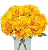Nettenevime Yapay Çiçek Ortanca Çiçeği Demeti 43 cm Sarı Turuncu - 6
