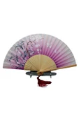 Japon Bambu Kumaş Yelpaze Çanta Boy Stant Hediyeli No.141 - 7