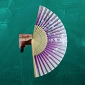 Japon Bambu Kumaş Yelpaze Çanta Boy Stant Hediyeli No.141 - 4