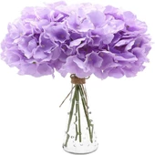 Yapay Çiçek Ortanca Çiçeği Demeti 43 cm Açık Lila - 7