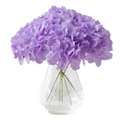 Yapay Çiçek Ortanca Çiçeği Demeti 43 cm Açık Lila - 1