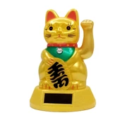 Maneki Neko Gold El Sallayan Şans Kedisi Büyük Solar Güneş Enerjili thumbnail 2