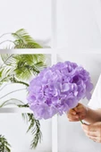 Yapay Çiçek Ortanca Çiçeği Demeti 43 cm Açık Lila - 3