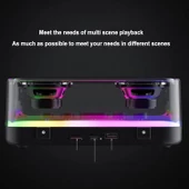 RGB Bluetooth hoparlör, su geçirmez IPX5 Tip C subwoofer hoparlör, mekanik tuşlu ve gürültü azaltmalı entegre - 4