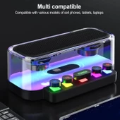 RGB Bluetooth hoparlör, su geçirmez IPX5 Tip C subwoofer hoparlör, mekanik tuşlu ve gürültü azaltmalı entegre - 1