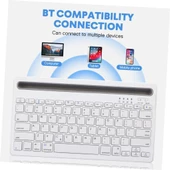 Hometech Alfa 10M 10.1" Uyumlu Kablosuz Bluetooth Şarj Edilebilir Tablet Telefon Standlı Klavye - Beyaz - 9
