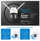 Neutron Gece Görüşlü Led Işıklı 360° Dönebilen Alarmlı Ip Wifi Dış Ortam Güvenlik Kamerası thumbnail 4