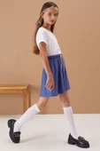 Mavi Lastikli Bel Kız Çocuk Tenis Etek 19136 - 1