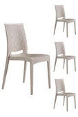 SANDALİE  4 Adet Rattan Cappucino Sandalye / Balkon-bahçe-teras - 1
