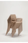 SANDALİE  4 Adet Rattan Lüx Cappucino Sandalye / Balkon-bahçe-teras - 4
