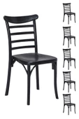SANDALİE 6 Adet Efes Siyah Sandalye / Balkon-bahçe-mutfak - 1