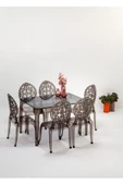 SANDALİE  Sermetto 80x120 Masa / 6 Adet Tolina Sandalye Takımı - Füme - 1