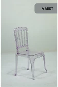 SANDALİE 4 Adet / Mutfak&Salon&Bahçe Dante Sandalye - Şeffaf - 1