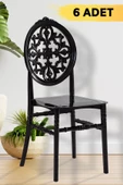 SANDALİE 6 Adet Venüs Mat Siyah Sandalye / Balkon-bahçe-mutfak - 1