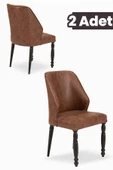 SANDALİE Cross 2 Adet Yemek-Mutfak-Salon Sandalyesi / Kahve - 1