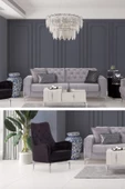 SANDALİE Vivaldi 3+1 Salon&oturma Odası Koltuk Takımı - Gri&Siyah - 1