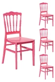 SANDALİE 4 Adet Miray Pembe Sandalye / Balkon-Bahçe-Mutfak - 1
