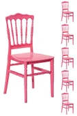 SANDALİE 6 Adet Miray Pembe Sandalye / Balkon-bahçe-mutfak - 1