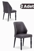 SANDALİE White Cross 2 Adet Yemek-Mutfak-Salon Sandalyesi / Antrasit - 1