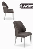 SANDALİE Veyron 2 Adet Yemek-Mutfak-Salon Sandalyesi / Gri - 1