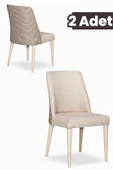 SANDALİE Linen 2 Adet Yemek-Mutfak-Salon Sandalyesi / Krem - 1
