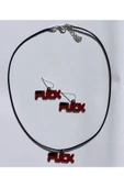 F*ck Yazılı Renkli Unisex Deri Ip Metal Kolye Küpe Seti Pytkkk0t0016 thumbnail 2