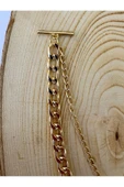 Unisex Gold Rengi Gömlek Yaka Zinciri İğnesi Aksesuarı PYTKGMLZNC11 - 2