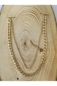 Unisex Gold Rengi Gömlek Yaka Zinciri İğnesi Aksesuarı PYTKGMLZNC11 - 3