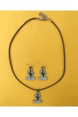 Kaktüs Bitki Kolye Küpe Renkli Unisex Metal Kolye Küpe Seti Pytkkkk0pe110 thumbnail 3
