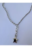 Yıldız Gümüş Rengi Zincir Kolye Unisex Zincir Kolye PYTKZNCKLY245 thumbnail 5