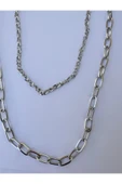 Gümüş Rengi Zincir Kolye Unisex Zincir Kolye PYTKZNCKLY239 - 6