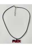 Fck Yazılı Suni Deri Ipli Unisex Kolye Pytkkt0010 thumbnail 2