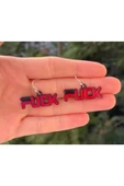 F*ck Yazılı Renkli Unisex Metal Küpe Pytkkp006 - 2