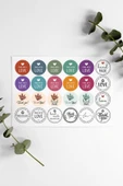 Renkli Kalpli Thank You Teşekkür Stickers Çıkartma PYTKSTK072 - 1