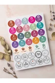 Desenli Thank You Teşekkür Stickers Paketleme Çıkartma PYTKSTK95 - 1