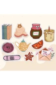 Kitap Mektup Mum Karışık Tasarımlı A5 Stickers Çıkartma - 1